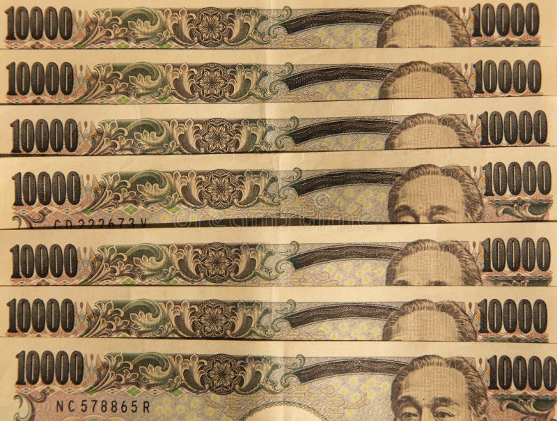 A pile of Japanese Yen notes. A pile of Japanese Yen notes
