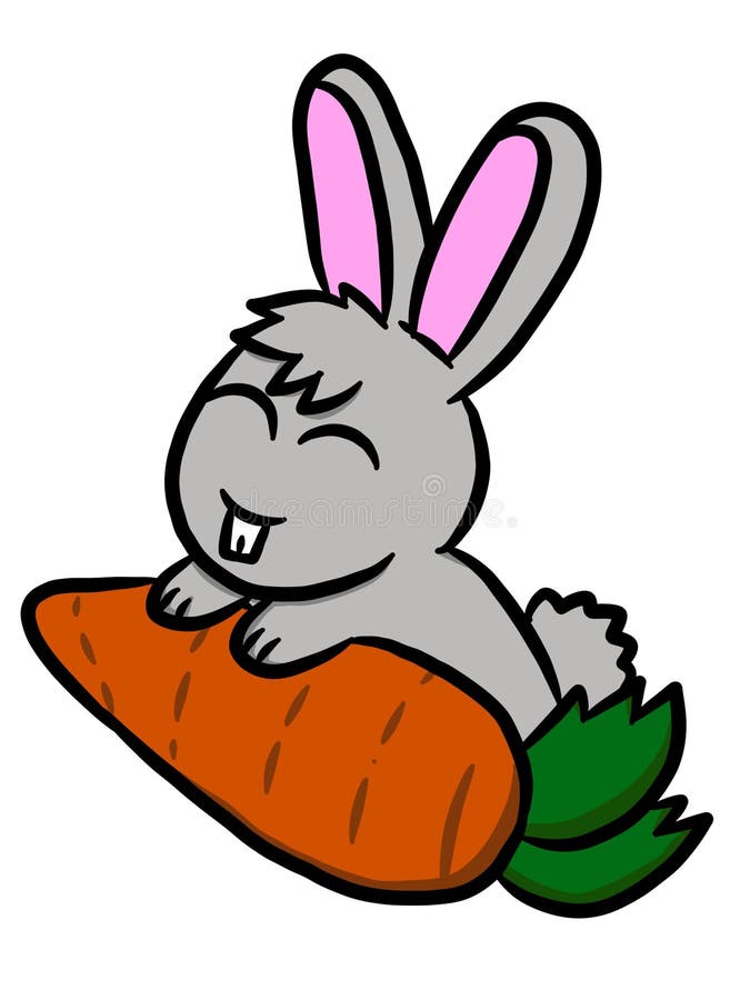Iepure drăguț din desene animate pe fond alb royalty free illustration