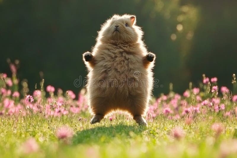 Iepuri sălbatici în habitatul său natural, specii de faună sălbatică, prisma oryctolagus cuniculus stock image