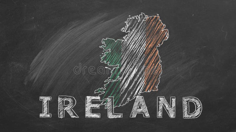 Ierland. getekende en geanimeerde illustratie.