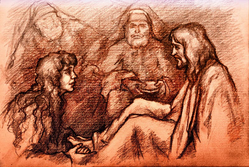 Iesus le Christ et Mary Magdalene illustration libre de droits Iesus le Christ et Mary Magdalene illustration libre de droits