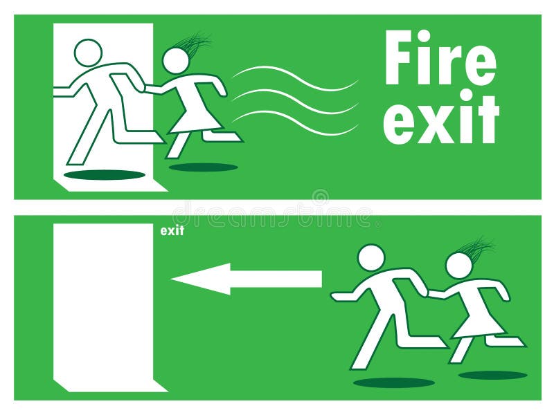 Ieșire de incendiu de urgență royalty free illustration