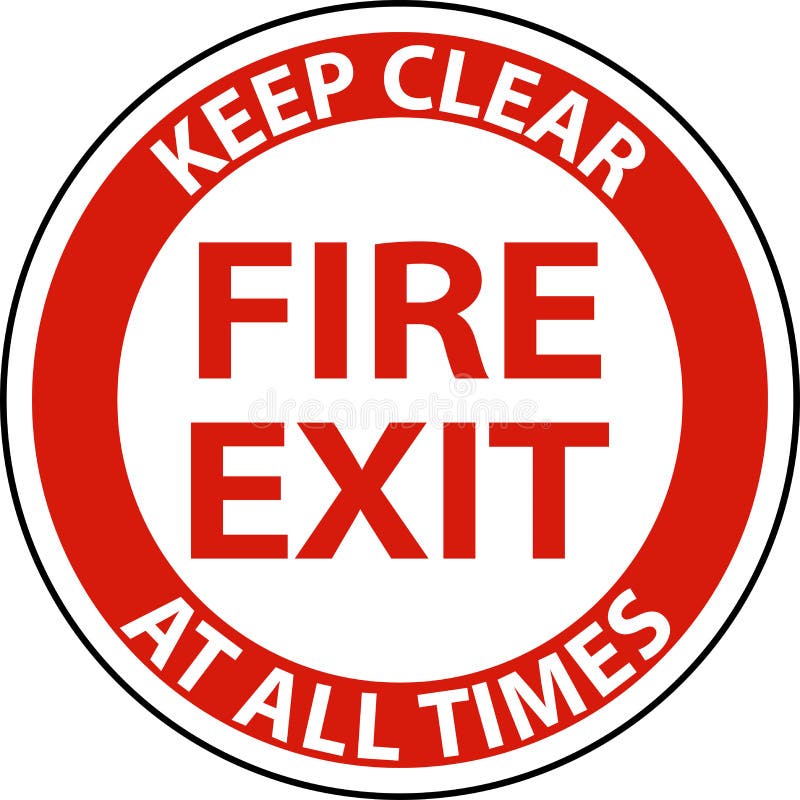 Ieșirea de incendiu să păstreze un indicator clar al podelei pe fundalul alb royalty free illustration