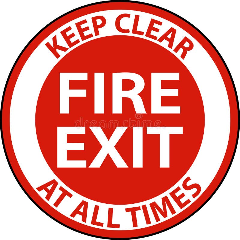 Ieșirea de incendiu să păstreze un indicator clar al podelei pe fundalul alb royalty free illustration