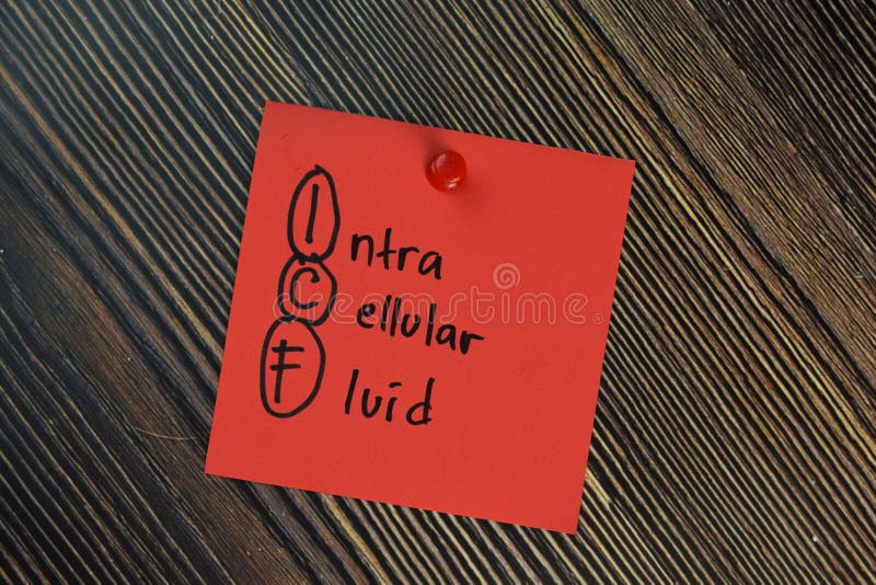 IFC - Intra Cellular Fluid write on sticky notes isolated on Wooden Table. Membrane diffusion stock images, royalty-free photos and pictures
