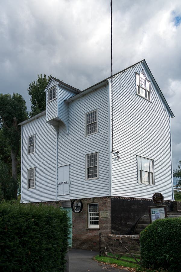 A view of the Mill at Ifield Mill pond in Ifield, West Sussex on October 1, 2020 stock photo