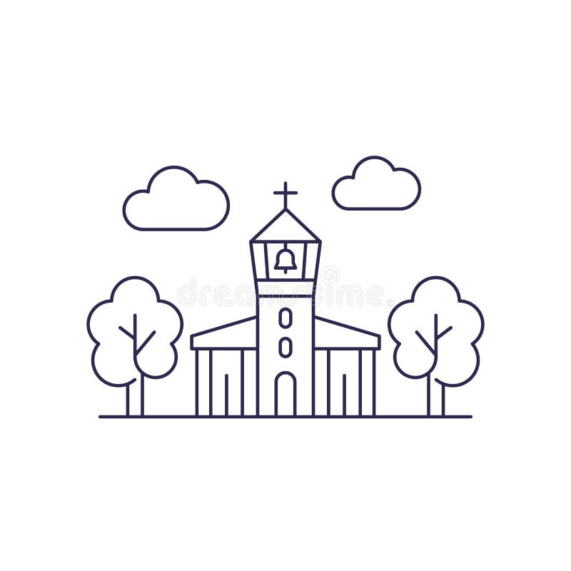  Iglesia, Logo Vectorial Del Templo Ilustración del Vector
