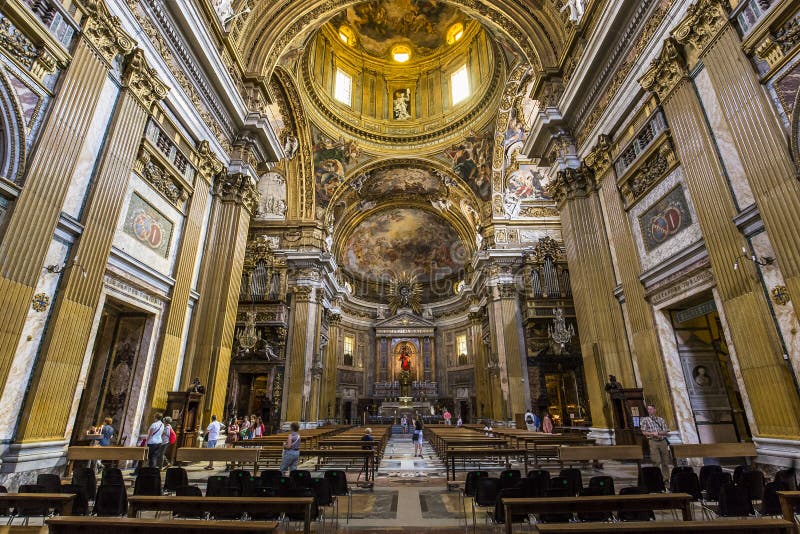 Iglesia Del Gesu, Roma, Italia Fotografía editorial - Imagen de barroco,  roma: 69151987