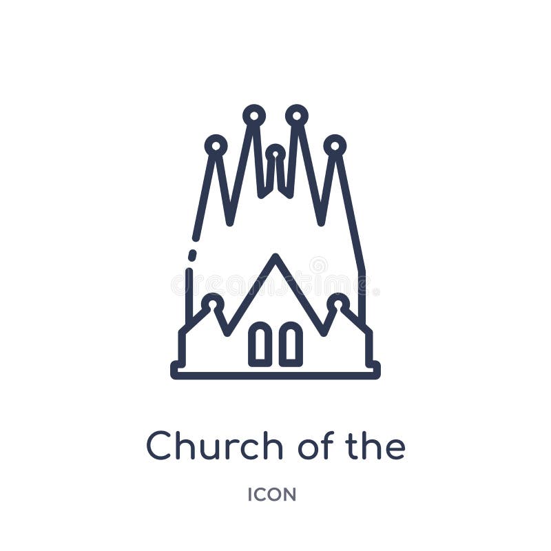 iglesia del icono santo de la familia de la colección del esquema de los monumentos Línea fina iglesia del icono santo de la fami stock de ilustración iglesia del icono santo de la familia de la colección del esquema de los monumentos Línea fina iglesia del icono santo de la fami stock de ilustración
