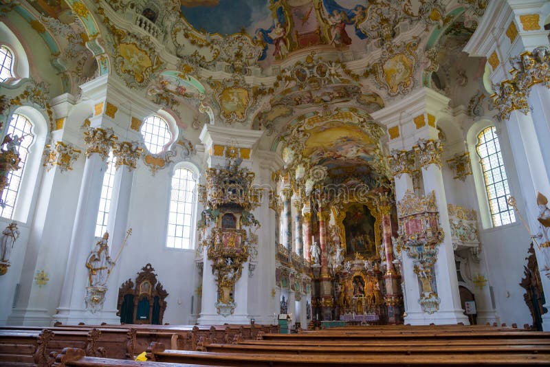 Iglesia Del Peregrinaje De Wies Visión Interior Baviera, Alemania Foto  editorial - Imagen de herencia, alemania: 84975466