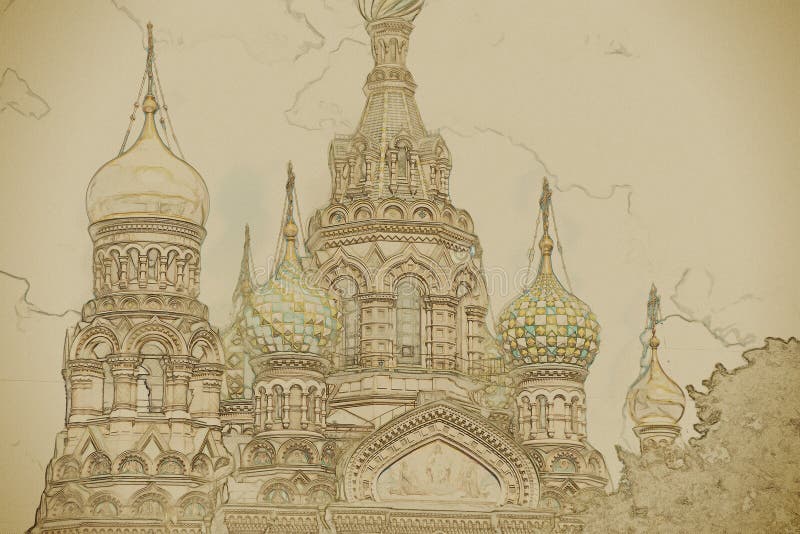Iglesia del salvador en sangre en St Petersburg, Rusia libre illustration Iglesia del salvador en sangre en St Petersburg, Rusia libre illustration