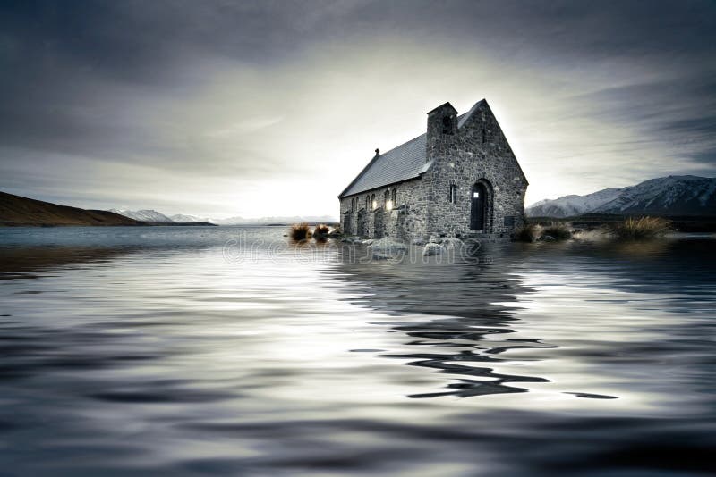 Iglesia inundada fotografía de archivo Iglesia inundada fotografía de archivo