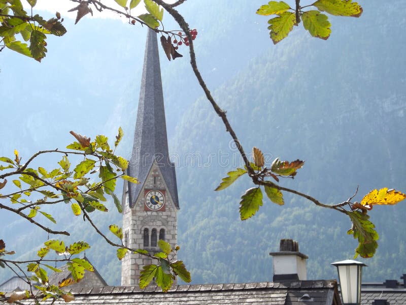 Iglesia luterana, Hallstatt, Austria imágenes de archivo libres de regalías Iglesia luterana, Hallstatt, Austria imágenes de archivo libres de regalías