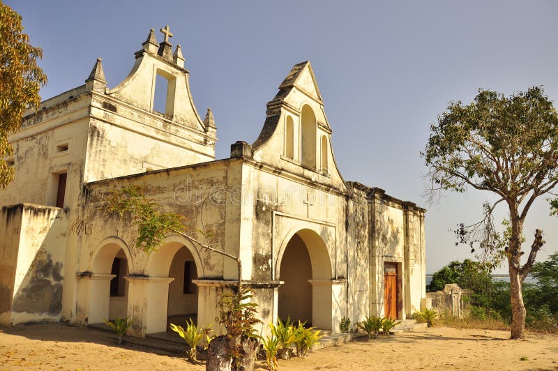 Iglesia portuguesa en la isla de Mozambique fotografía de archivo libre de regalías Iglesia portuguesa en la isla de Mozambique fotografía de archivo libre de regalías