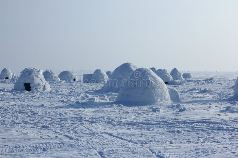 Igloo. Eskimos village. royalty free stock image Igloo. Eskimos village. royalty free stock image