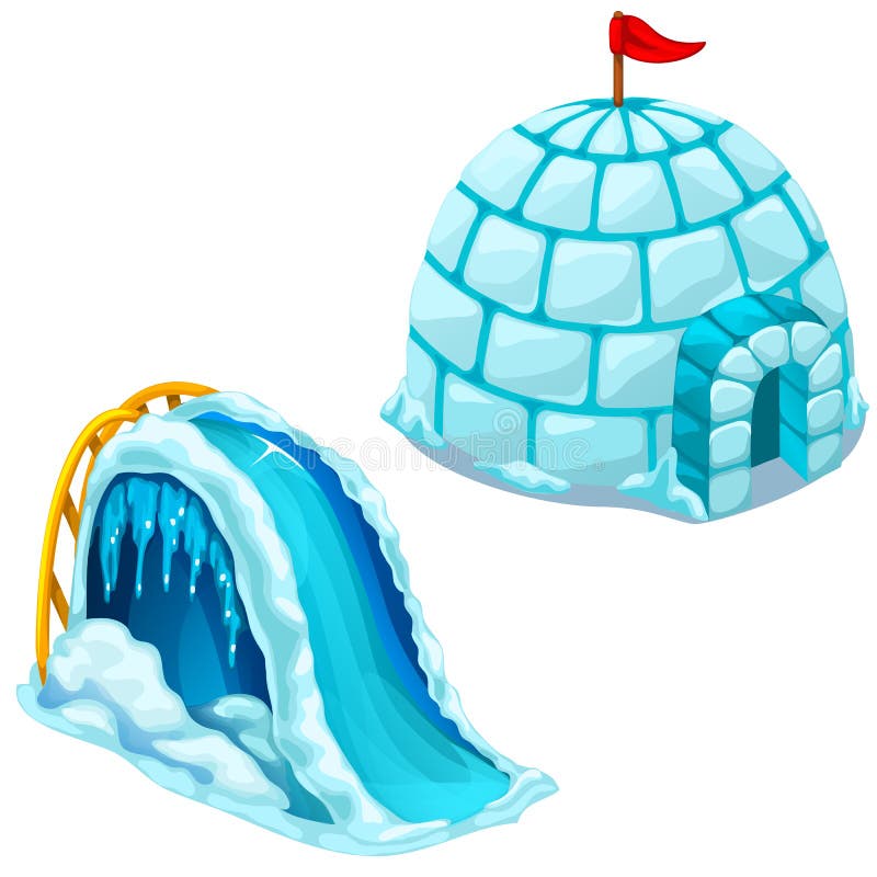 Um conjunto de ilustrações para um jogo chamado casa de fogo e gelo.