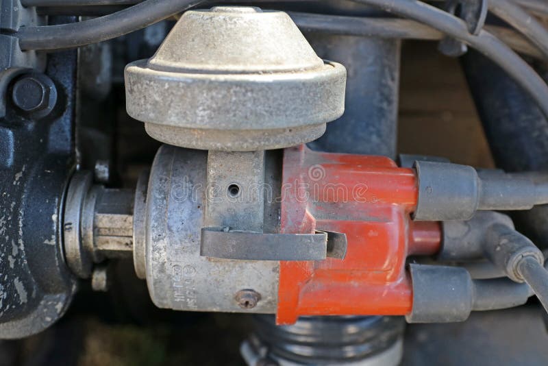 Ignition Distributor of Old Car. Stock Photo Image of industry, motor