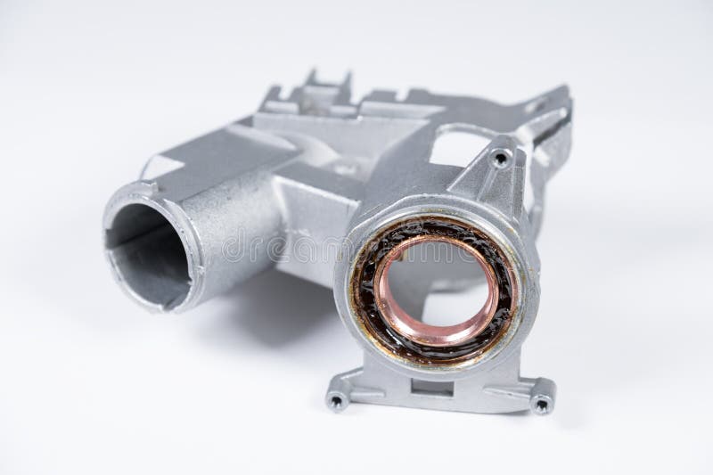 Ignition Lock Mounting with Steering Wheel Bearing. Gray Gradient Background Stock Photo Image
