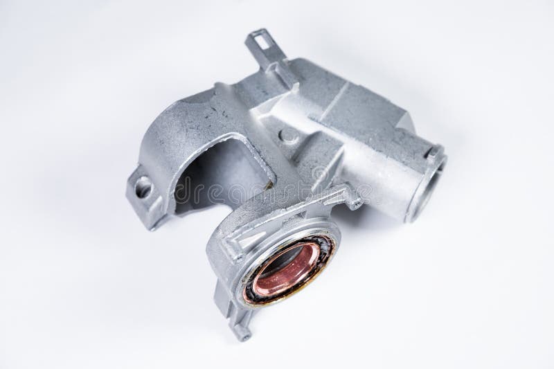 Ignition Lock Mounting with Steering Wheel Bearing. Gray Gradient Background Stock Photo Image