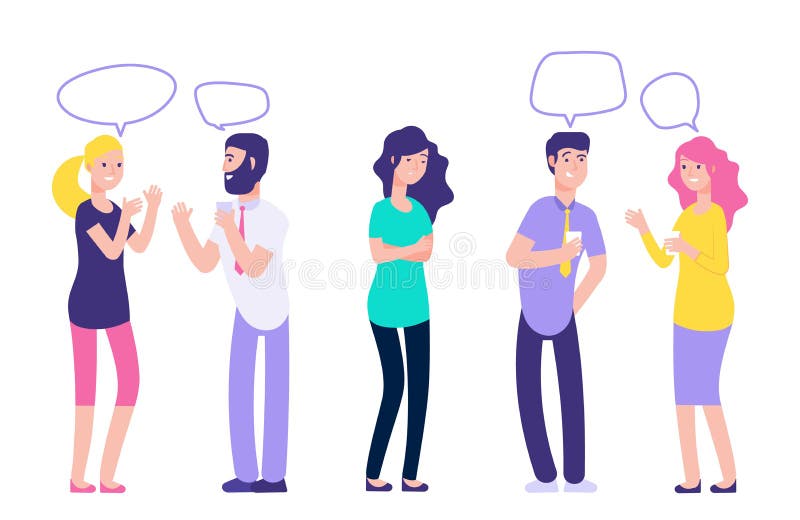 Ignoring in a team. Chatting couples disregard sad woman vector illustration vector illustration Ignoring in a team. Chatting couples disregard sad woman vector illustration vector illustration