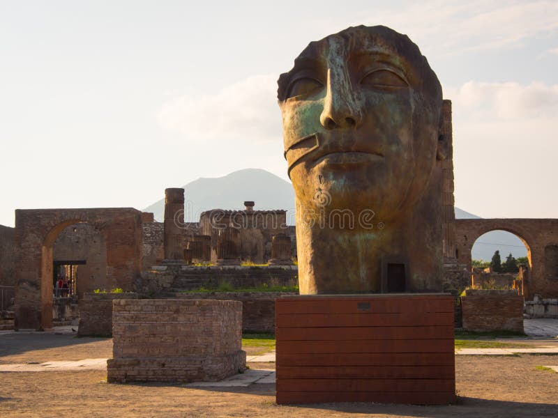 Igor Mitoraj sculptures in Pompei ruins, Italy