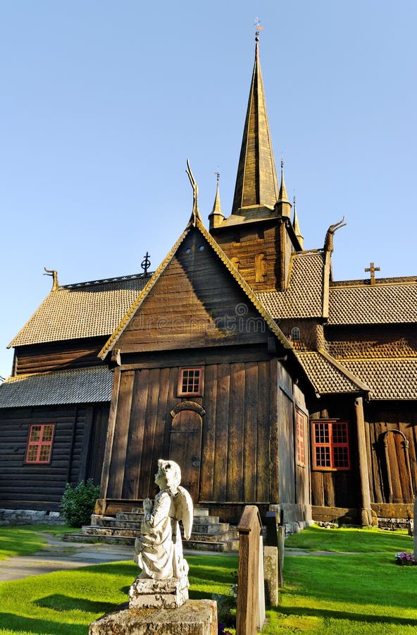 Igreja antiga na Noruega. imagens de stock Igreja antiga na Noruega. imagens de stock