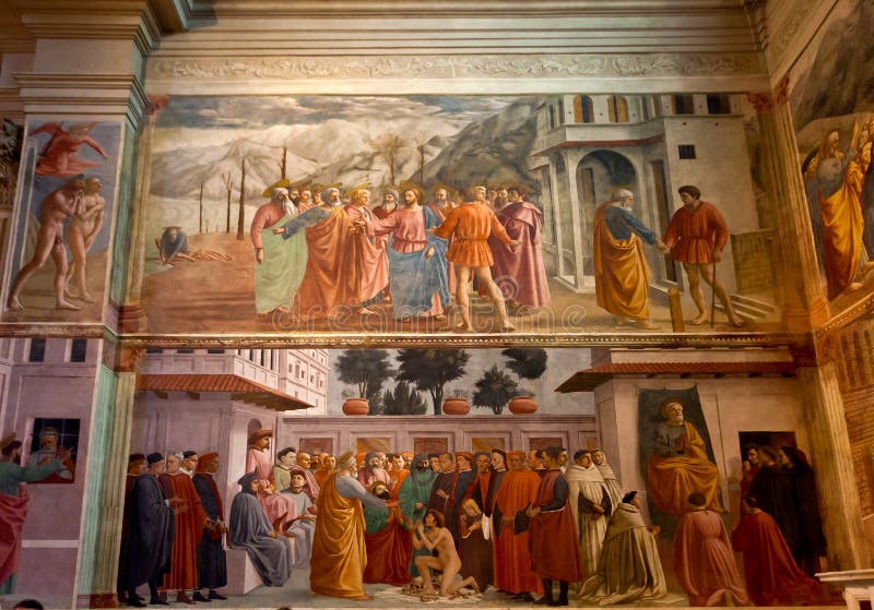 Igreja de Santa Maria del Carmine da capela de Brancacci do fresco, Florença, Firenze, Toscany, Itália imagens de stock Igreja de Santa Maria del Carmine da capela de Brancacci do fresco, Florença, Firenze, Toscany, Itália imagens de stock