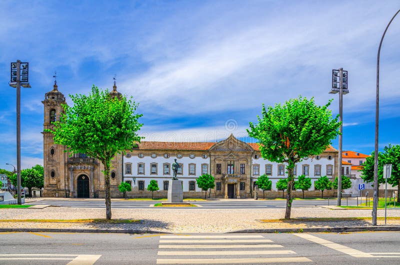 Igreja do Populo catholic church neoclassical building and Convento do Populo monastery in Braga city