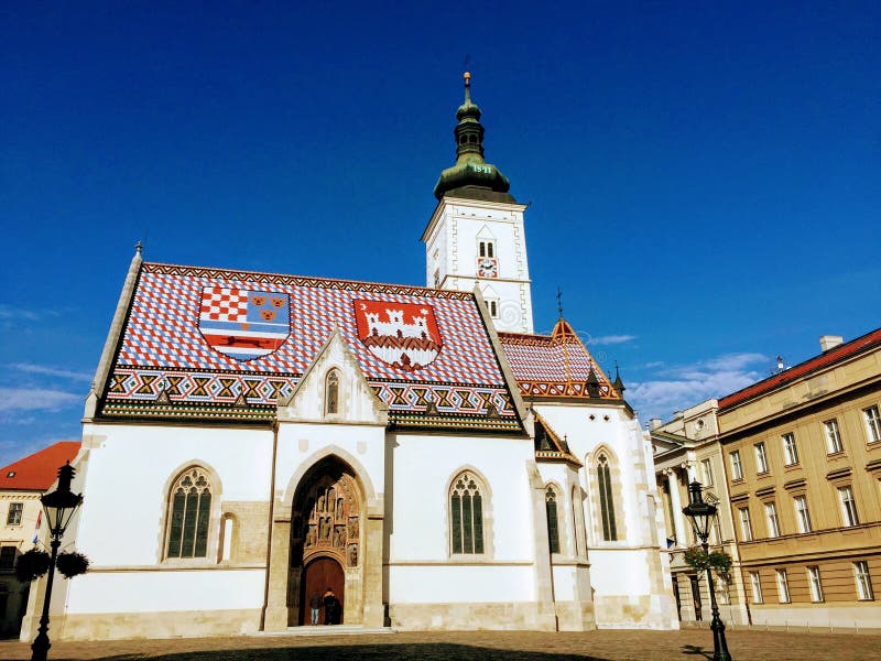 Igreja do St Mark’s, Zagreb foto de stock royalty free Igreja do St Mark’s, Zagreb foto de stock royalty free