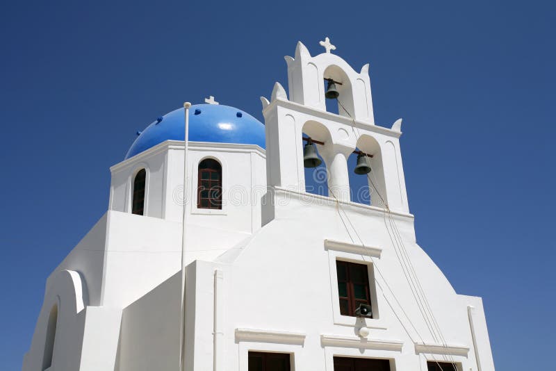 Igreja Grega Azul Domingos imagem de stock Igreja Grega Azul Domingos imagem de stock