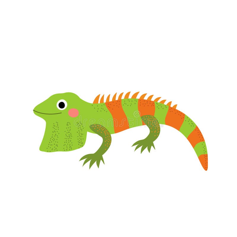 Iguana Animal Cartoon Character Vector Illustration Stock Vector -  Illustration of monster, colorful: 174332868
