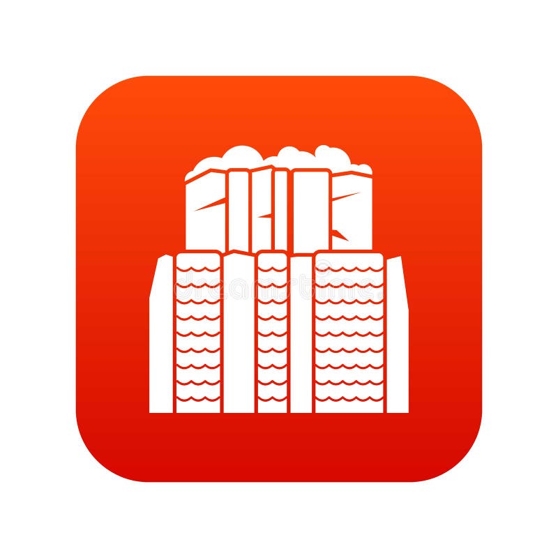 Iguazu falls, Argentina icon digital red vector illustration Iguazu falls, Argentina icon digital red vector illustration