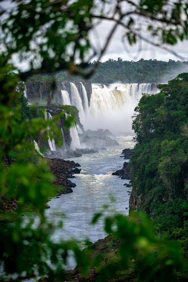 Iguazu Falls On The Border Of Brazil And Argentina In South America