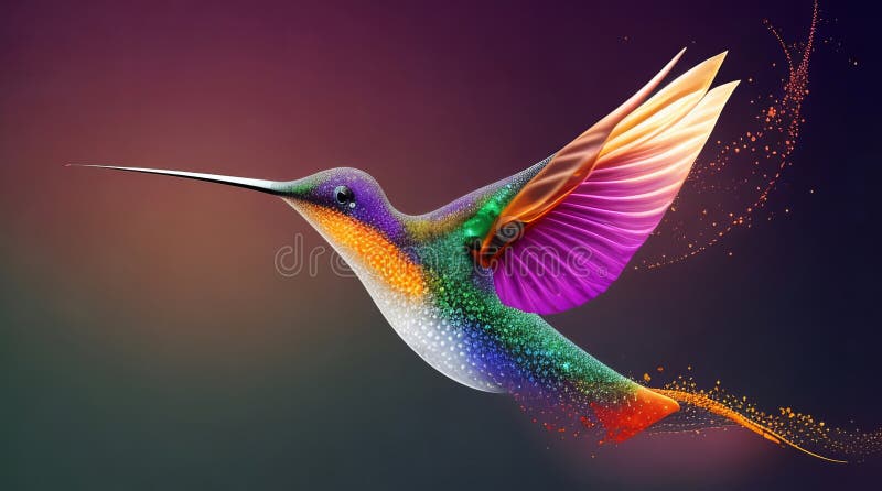Ihren Datenfluss mit der Harmonie des digitalen Kolibri-Fluges steigern. stockfoto