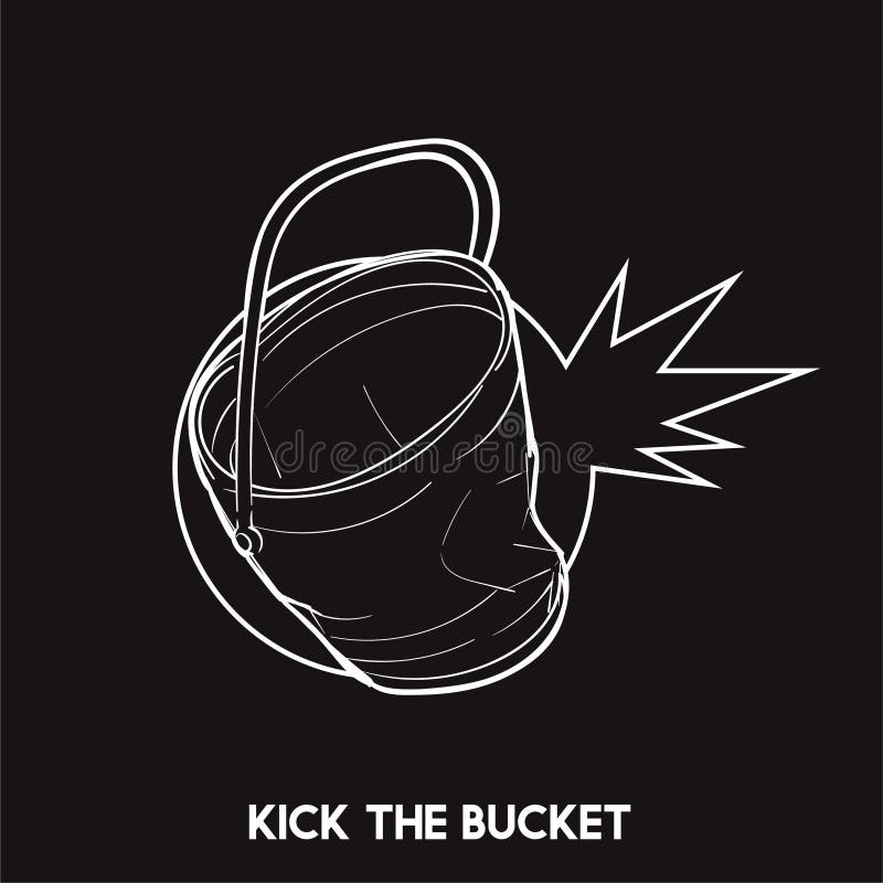Kick The Bucket Stock Clipart, Royalty-Free