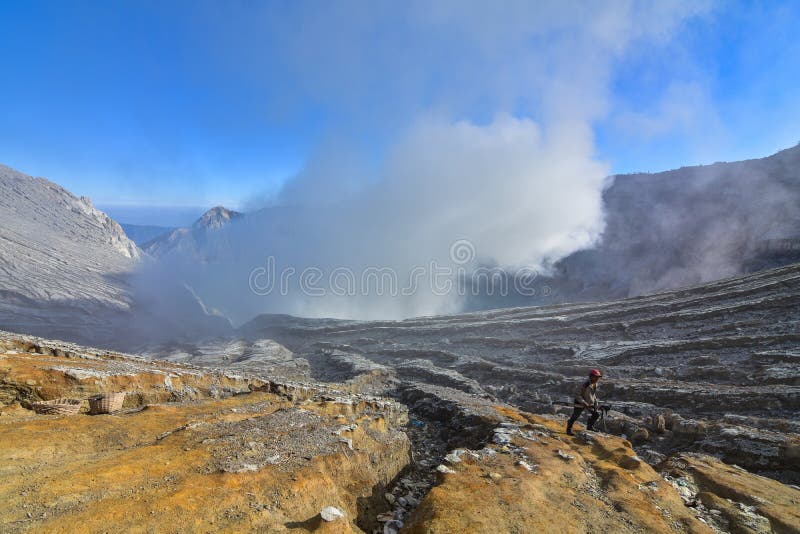 Ijen Berg East Java Indonesien Redaktionell Arkivbild 