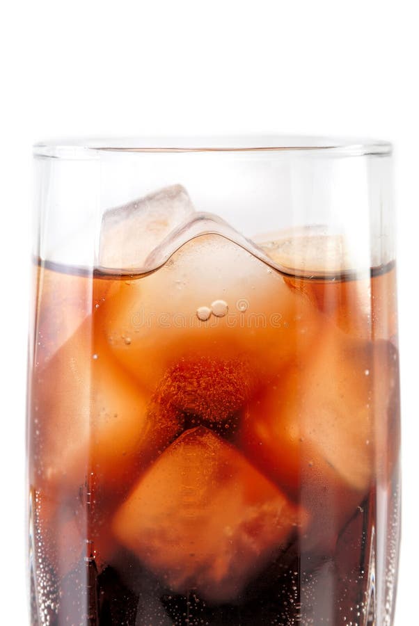 Glass with cola and ice. Glass with cola and ice