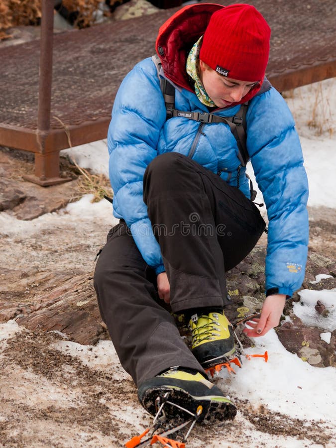 Ouray, Colorado-January 7, 2012: Annual Ice Festival with ice climbing competition. Ouray, Colorado-January 7, 2012: Annual Ice Festival with ice climbing competition.