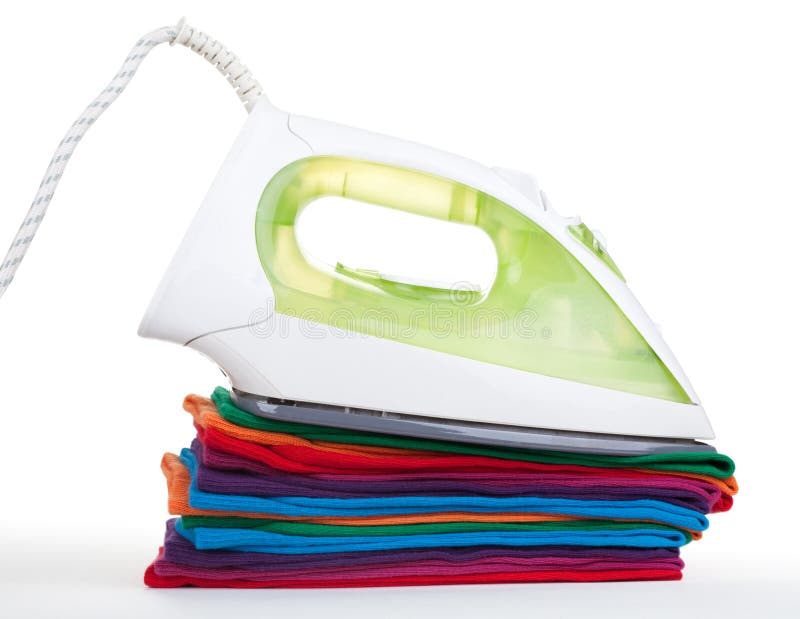 Kleurrijke kleding strijken royalty-vrije stock afbeelding