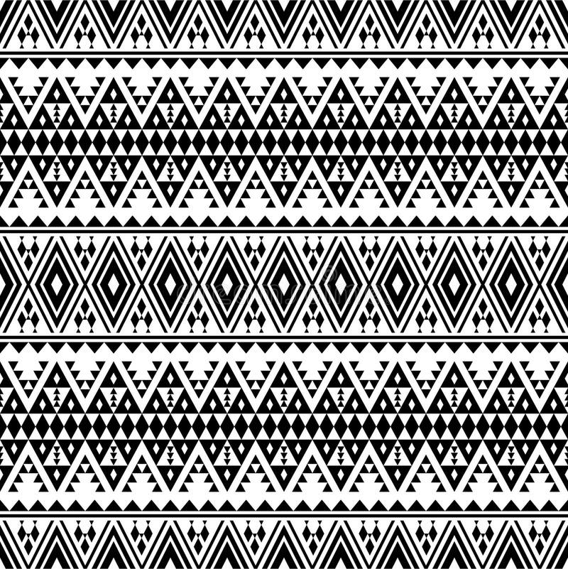 Ikat Aztec Ethnic Seamless Pattern Background Stock Vector ...