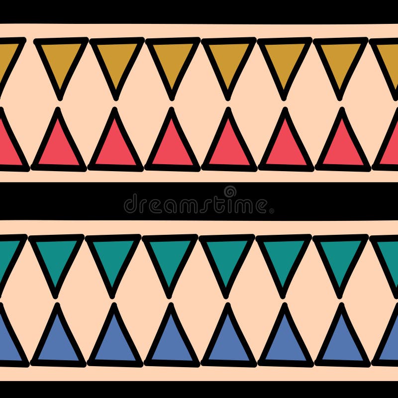 Ikat geometric pattern with tribal background vector texture. Seamless striped motif in Aztec symbol. Hand drawn ethnic with royalty free illustration Ikat geometric pattern with tribal background vector texture. Seamless striped motif in Aztec symbol. Hand drawn ethnic with royalty free illustration