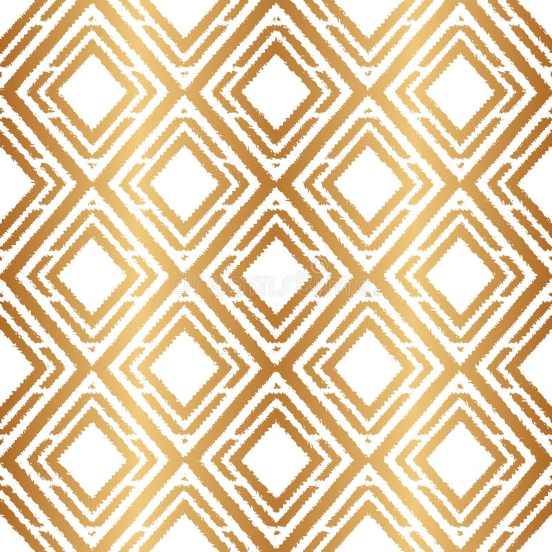 Ikat gold seamless pattern. Geometric pattern boho. Traditional background. Elegant ethnic texture. Navajo motif. Abstract Ikat ba stock photography
