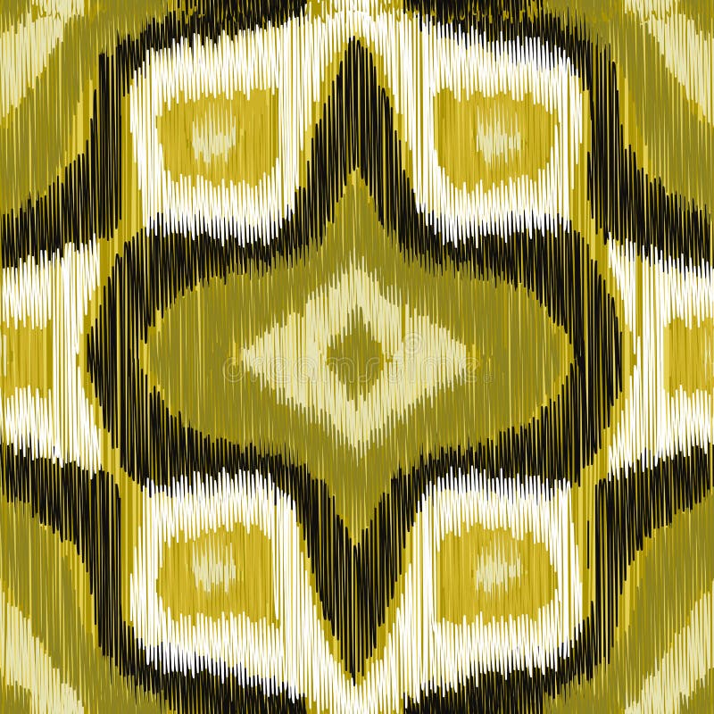 Ikat Pattern As Ethnic Fabric in Colorful. Wallpaper Seamless Pattern