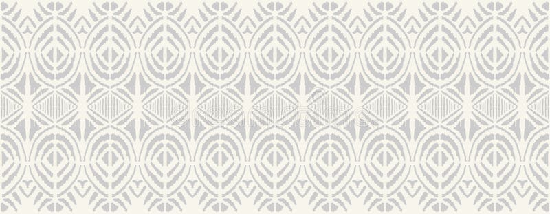 Ikat seamless pattern. Vector tie dye shibori print with stripes and chevron. Ink textured japanese background.