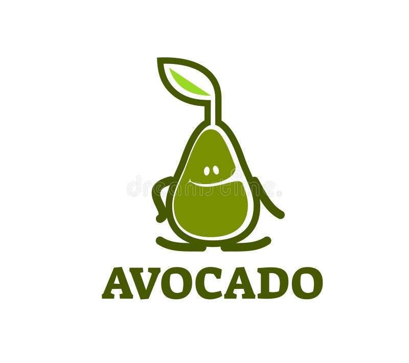 Ikon eller symbol för Vegan product mope avocado company stock illustrationer