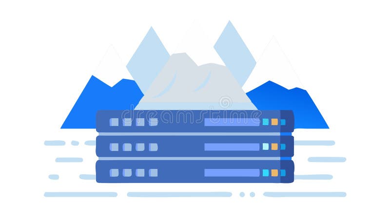 Ikon för bergsdataserver Robust Infrastructure Secure Cloud Hosting vetor design Generative AI vektor illustrationer