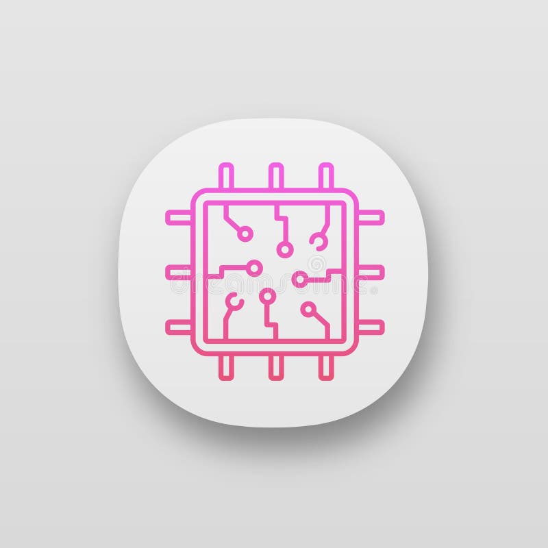 Ikon för chip-app stock illustrationer