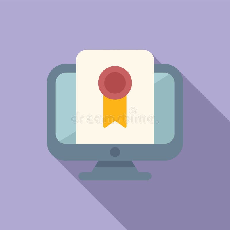 Ikon för digitalt certifikat på skrivbordet vektor illustrationer