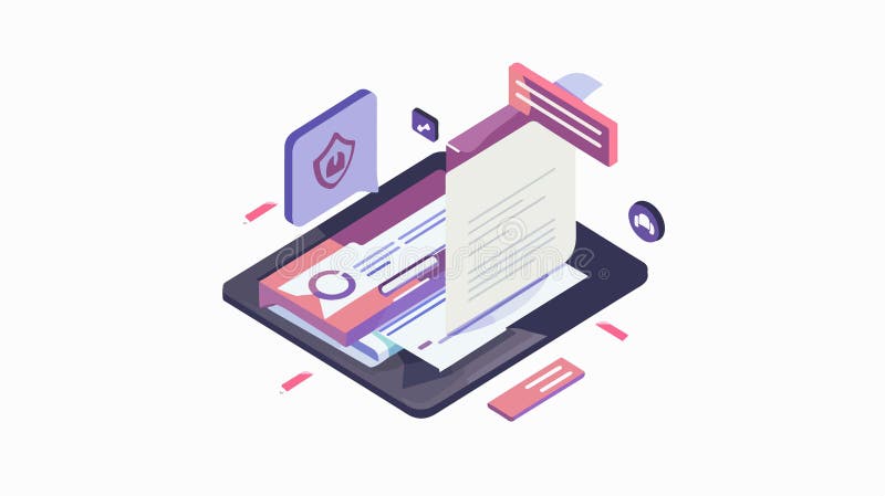 Ikon för digitalt certifikat för säker identifiering i Modern Technology World royaltyfri illustrationer