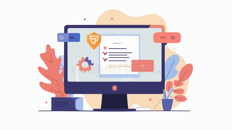 Ikon för digitalt certifikat för säker identifiering i Modern Technology World royaltyfri illustrationer